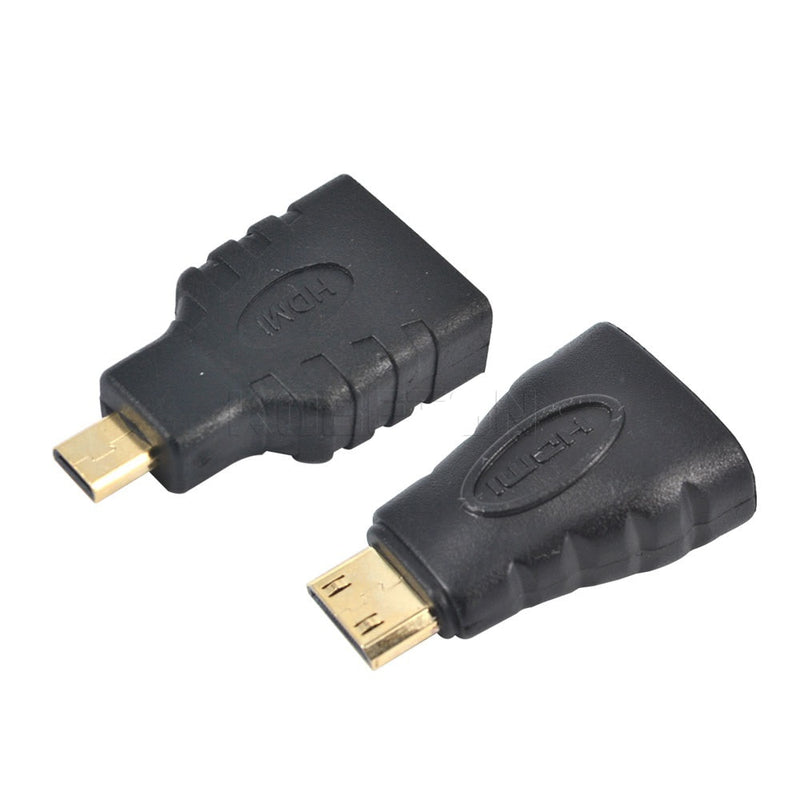 kebidu 1080P 1set HDMI to Micro HDMI + HDMI to Mini Converter Gold Plated HD Extension Adapter