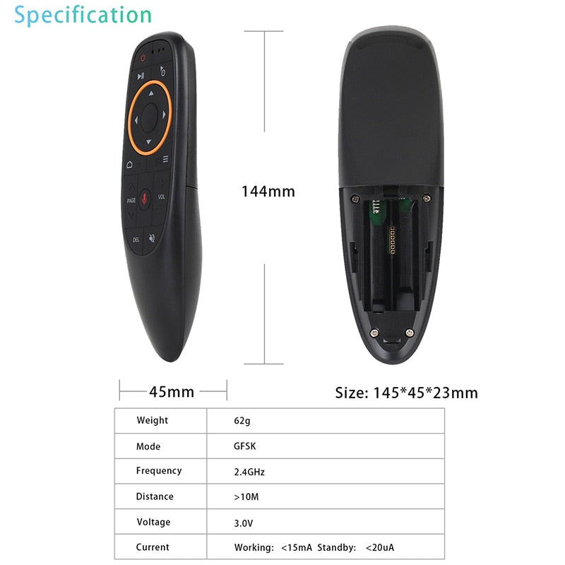 Kebidu G10 G10S Air Mouse Voice Control 2.4G USB Receiver G10s with Gyro Sensing Mini Wireless Smart