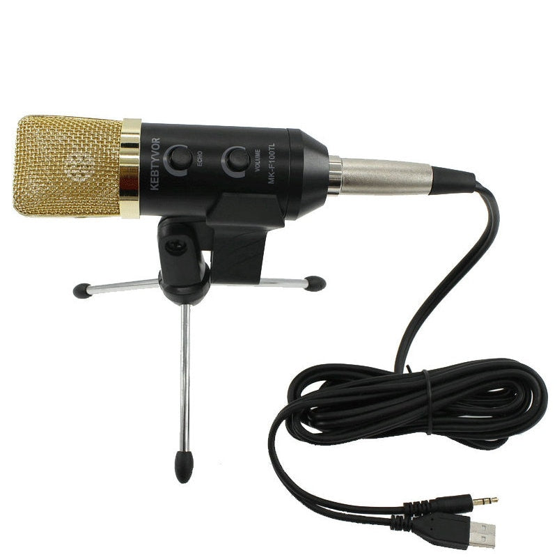 MK f100tl Blue USB 2.0 Condenser Sound Recording Audio Processing Wired Microphone with Stand