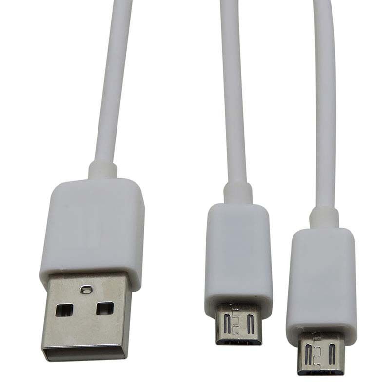 new easy carry 30cm USB Male to 2x micro Y Splitter Charging Cable for two phone CELL dual micro usb