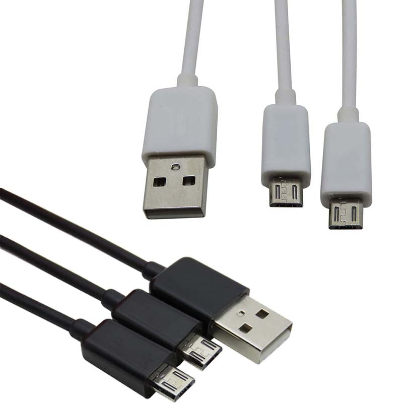 new easy carry 30cm USB Male to 2x micro Y Splitter Charging Cable for two phone CELL dual micro usb